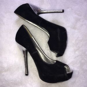 Charlotte Russe Black suede pumps
